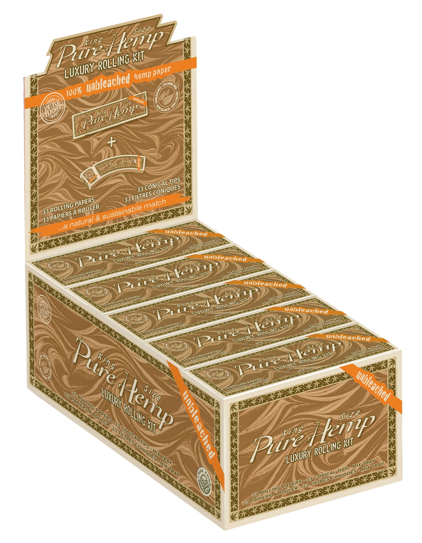 PURE HEMP UNBLEACHED KING SIZE LUXURY PACK