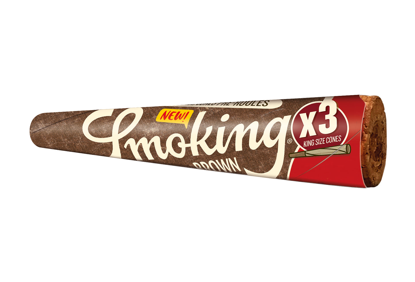SMOKING CONES 3 STK, TUBEPACK BROWN