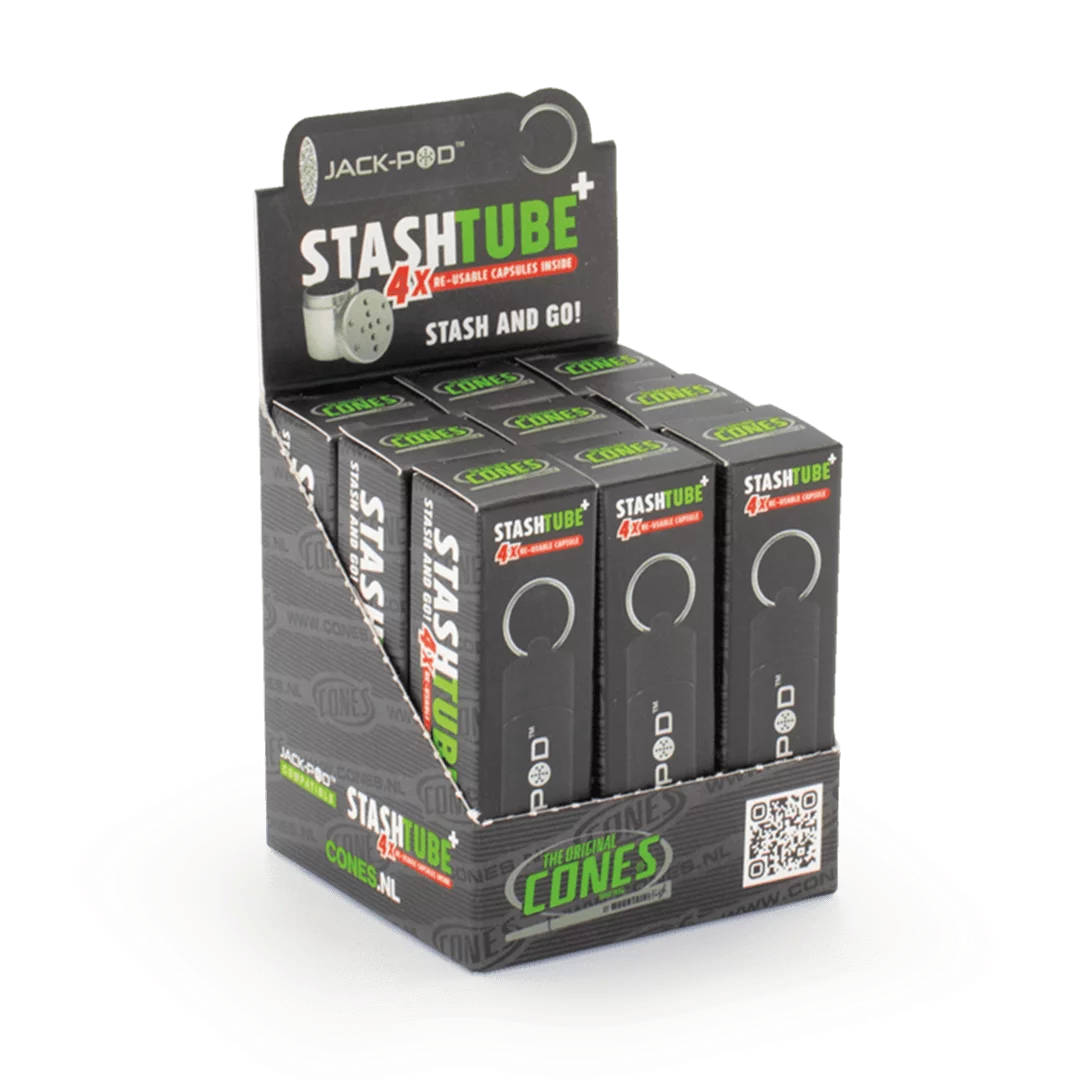 THE WEEZY - STASH TUBE 4+ SORT INKL. 4 KAPSLER